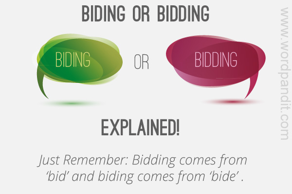 difference between bidding and biding
